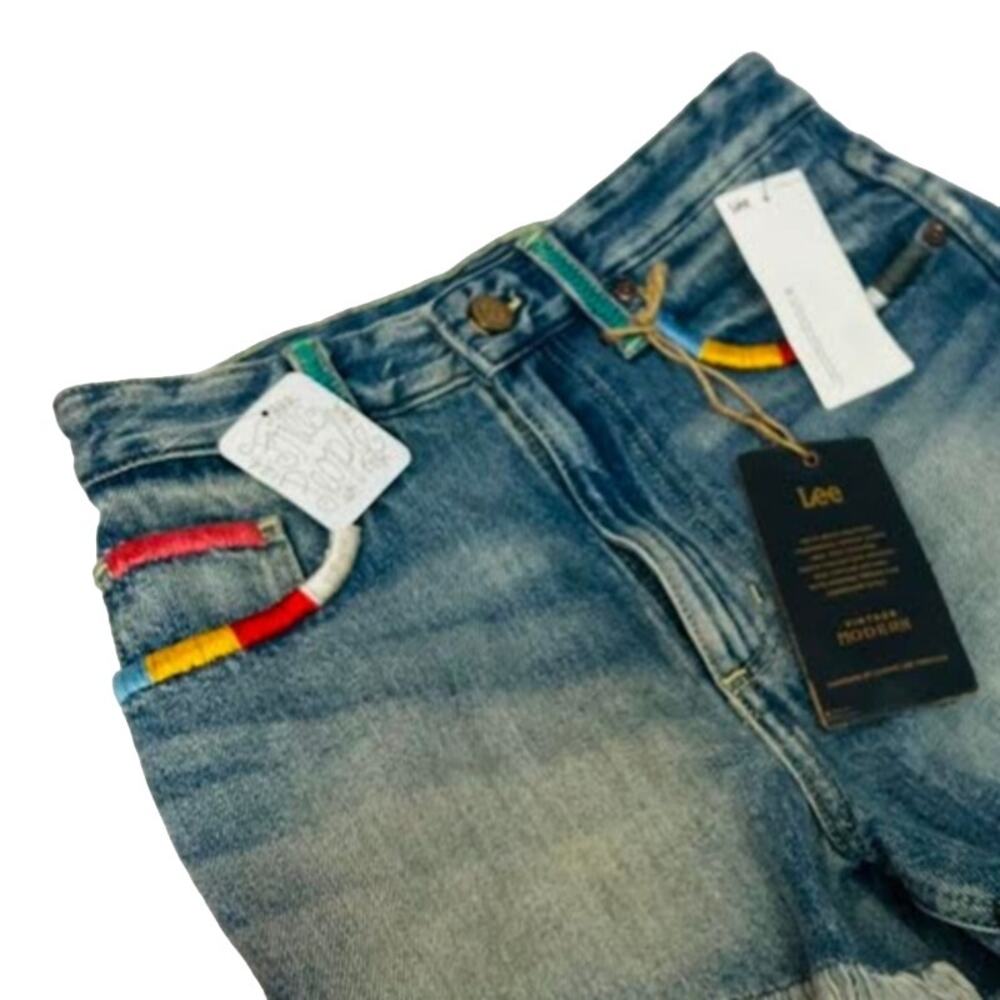 NWT!‎ Lee High Rise Vintage Modern Cut-Off Short Blue 26/Shortie - Picture 5 of 5